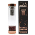 Red Jasper Crystal Glass Tea Infuser Bottle | Rose Gold Loose Leaf Tea Bottle