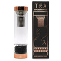 Onyx Crystal Glass Tea Infuser Bottle | Rose Gold Loose Leaf Tea Bottle