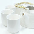 Classic White Herbal Teapot Set | Minimalist Ceramic Tea Gift