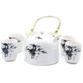White Stone Oriental Teapot Set | Handcrafted Ceramic Tea Gift
